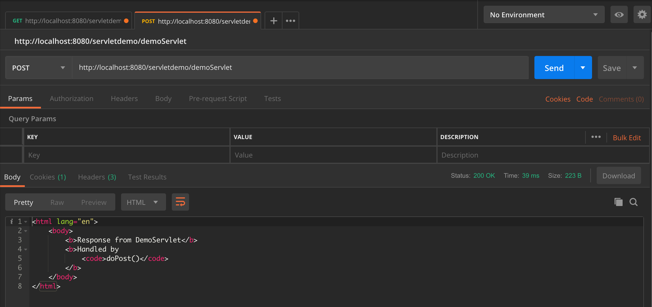 Handling POST request