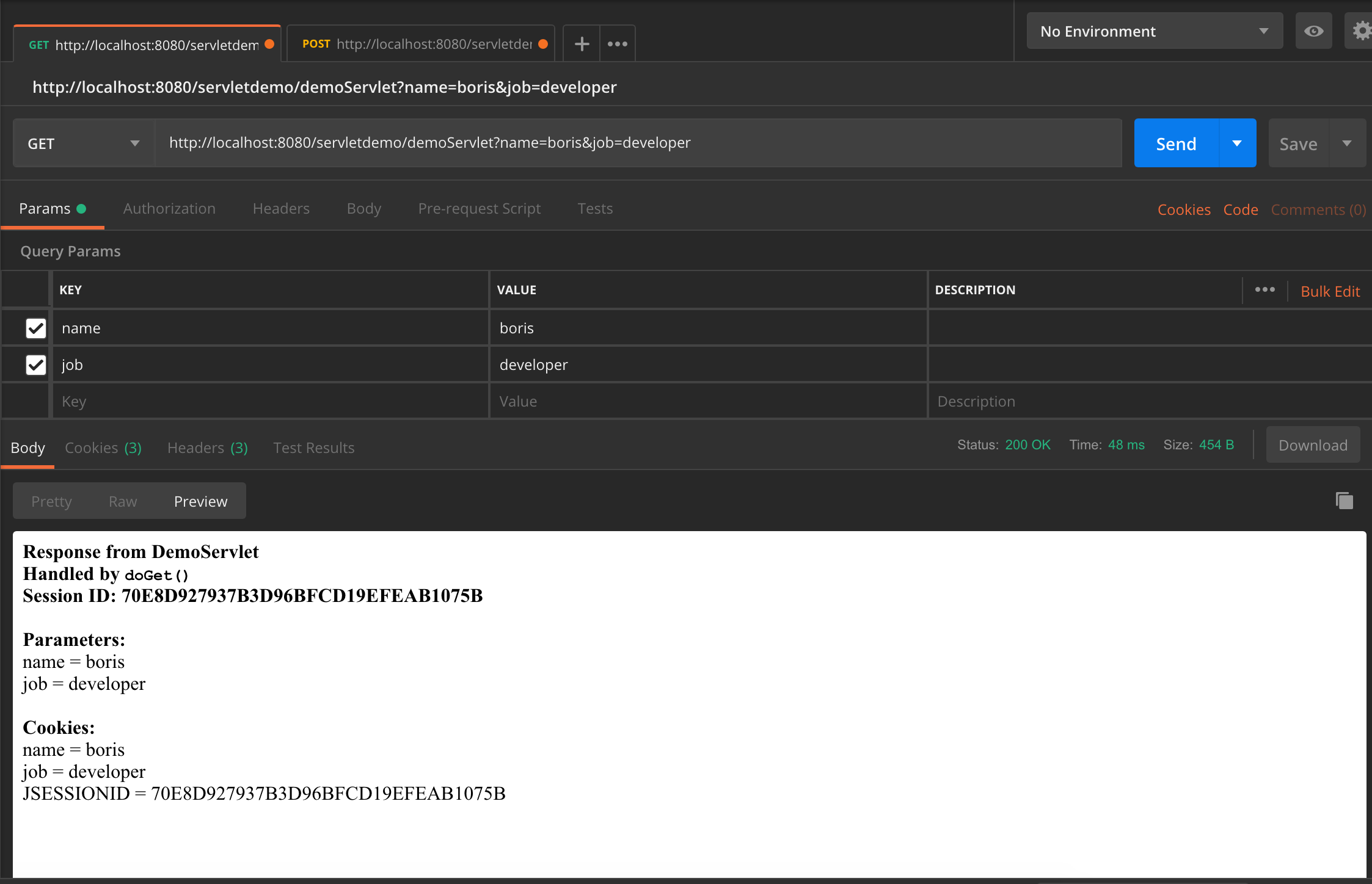 GET request with cookie
