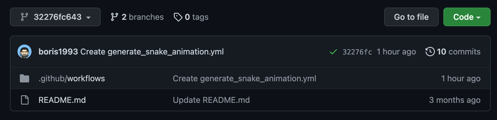 Files at that commit